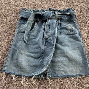 We The Free Blue Denim Skirt